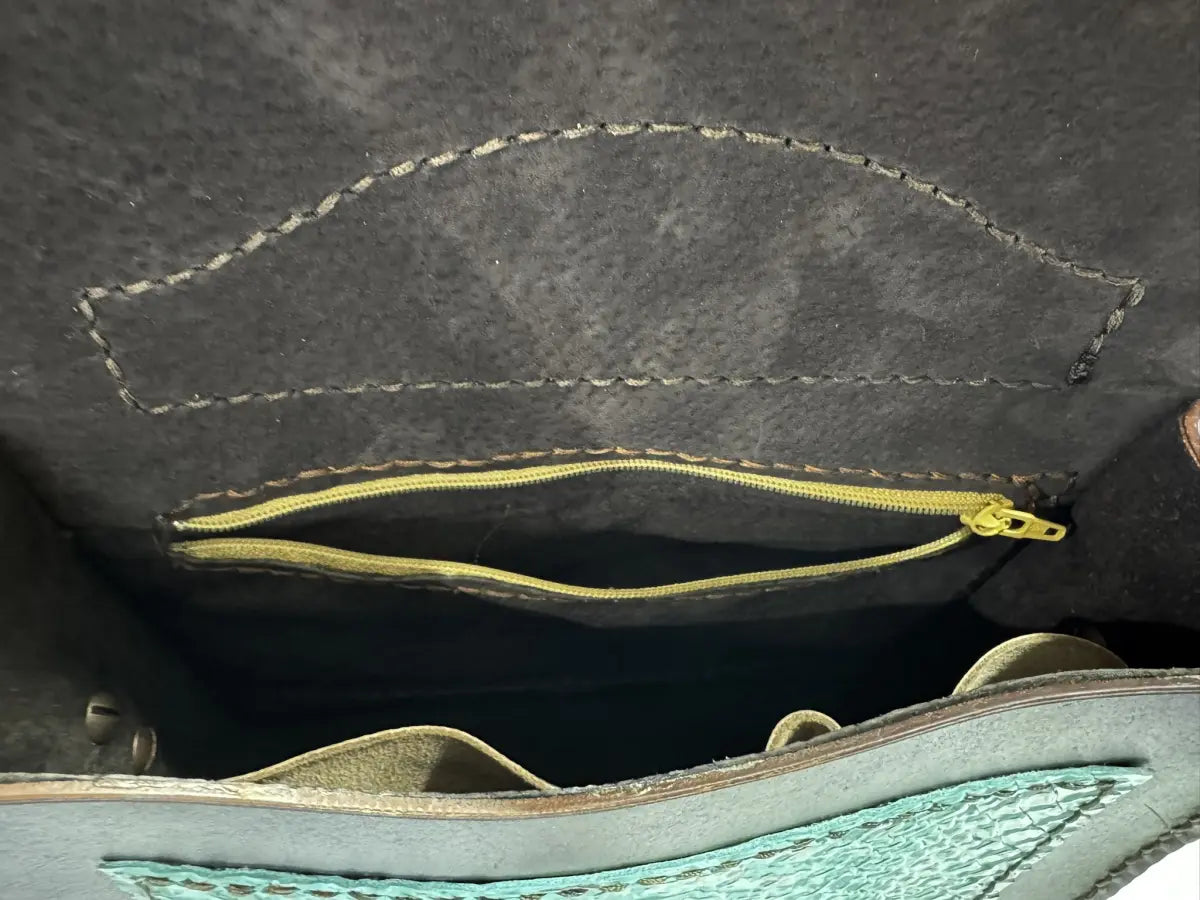 Embossed Cowhide Croc Look Leather Dorsett Purse