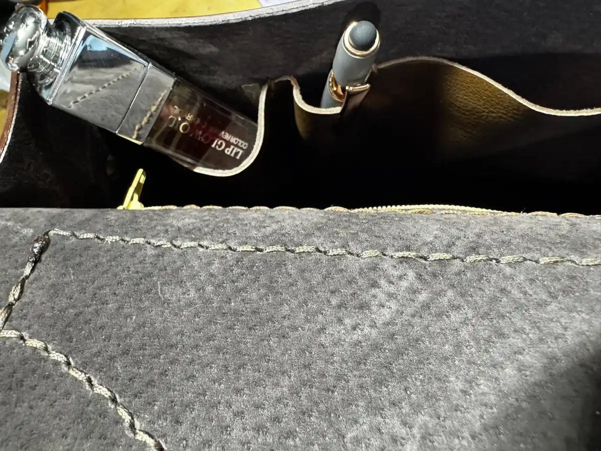 Embossed Cowhide Croc Look Leather Dorsett Purse