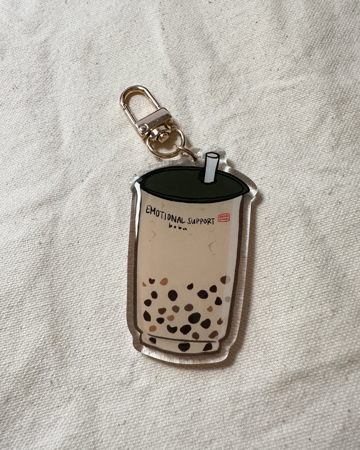 Emotional Support Boba Acrylic Keychain