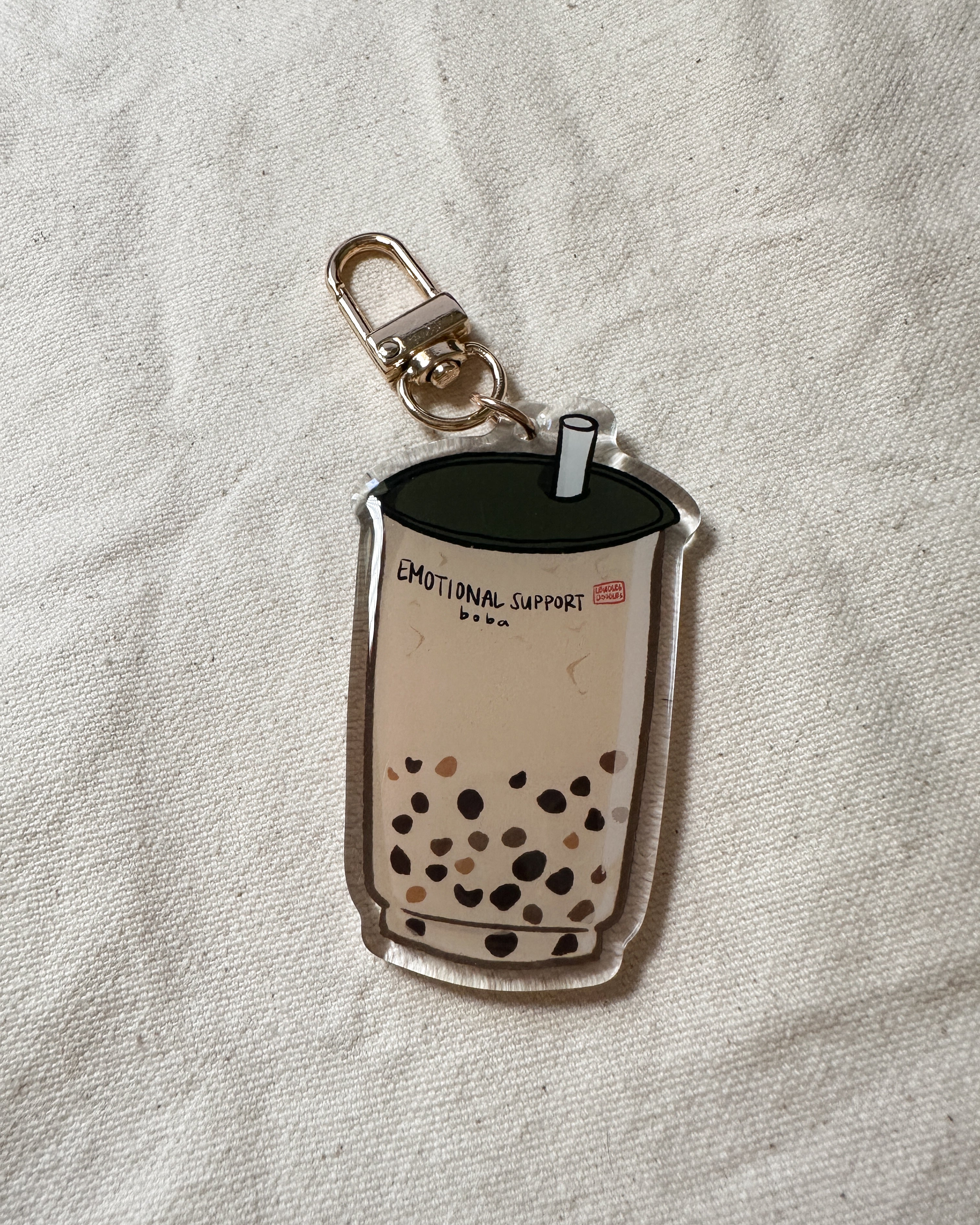 Emotional Support Boba Acrylic Keychain