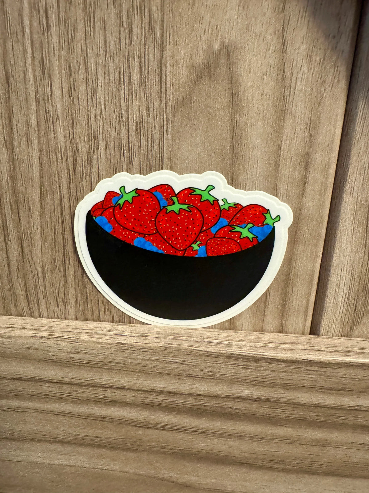 Hand Drawn Bowl of Strawberries and Blueberries Sticker