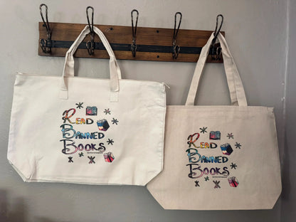 B-Grade Read Banned Book Tote Bag - XL Tote With Zipper