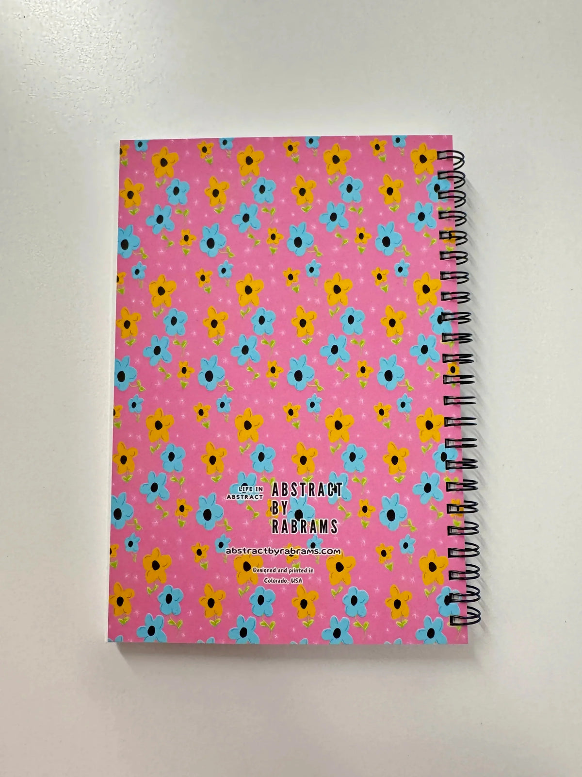 Pink, Yellow, Blue Floral Soft Touch Cover Spiral Journal -  5.5"x8"