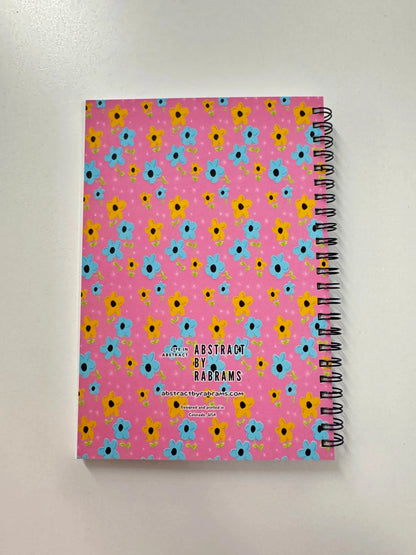 Pink, Yellow, Blue Floral Soft Touch Cover Spiral Journal -  5.5"x8"
