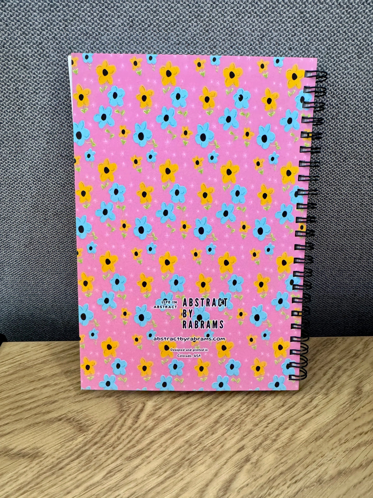 Pink, Yellow, Blue Floral Soft Touch Cover Spiral Journal -  5.5"x8"