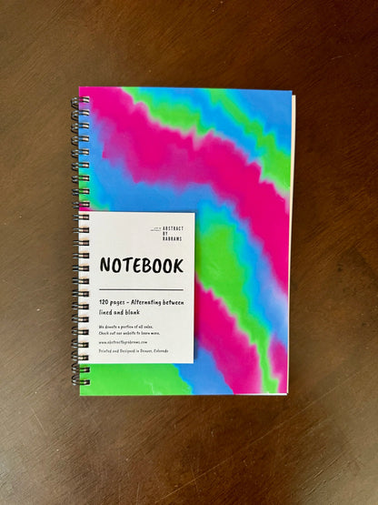 Green, Blue and Pink Soft Touch Cover Spiral Journal -  5.5"x8"