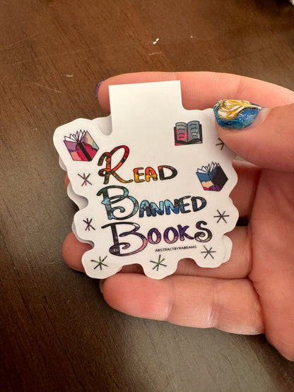 Read Banned Books Magnetic Bookmark – Bookish Protest Bookmark, 3"x2"