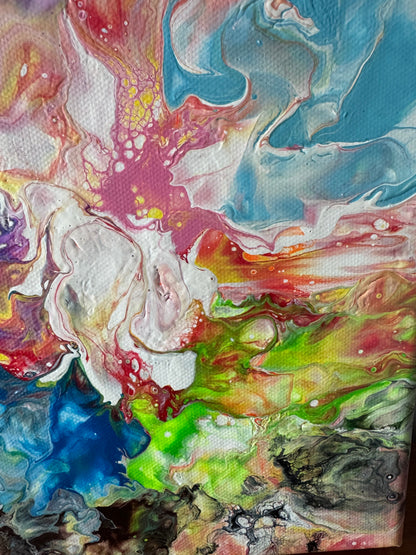 Abstract Rainbow Painting "Awesome Like You 
