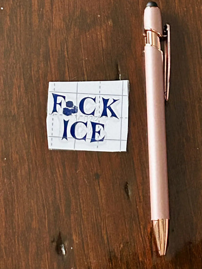 "F*ck Ice" permanent vinyl sticker- small