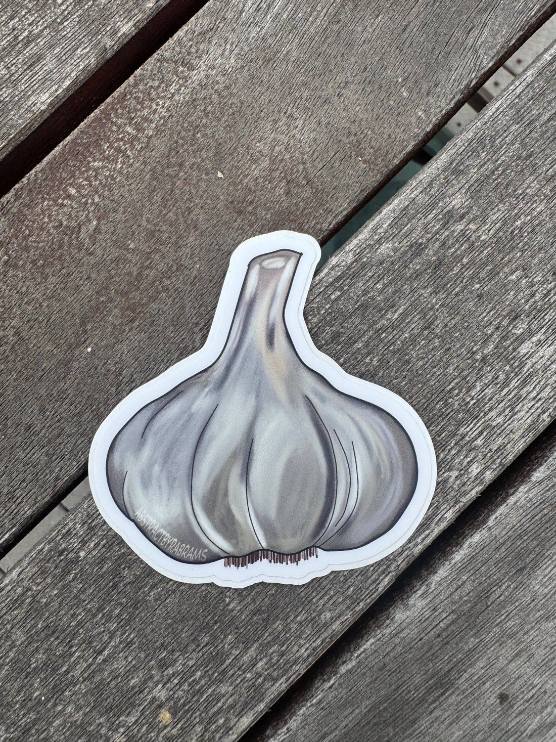 Hand Drawn Garlic Sticker - 3"