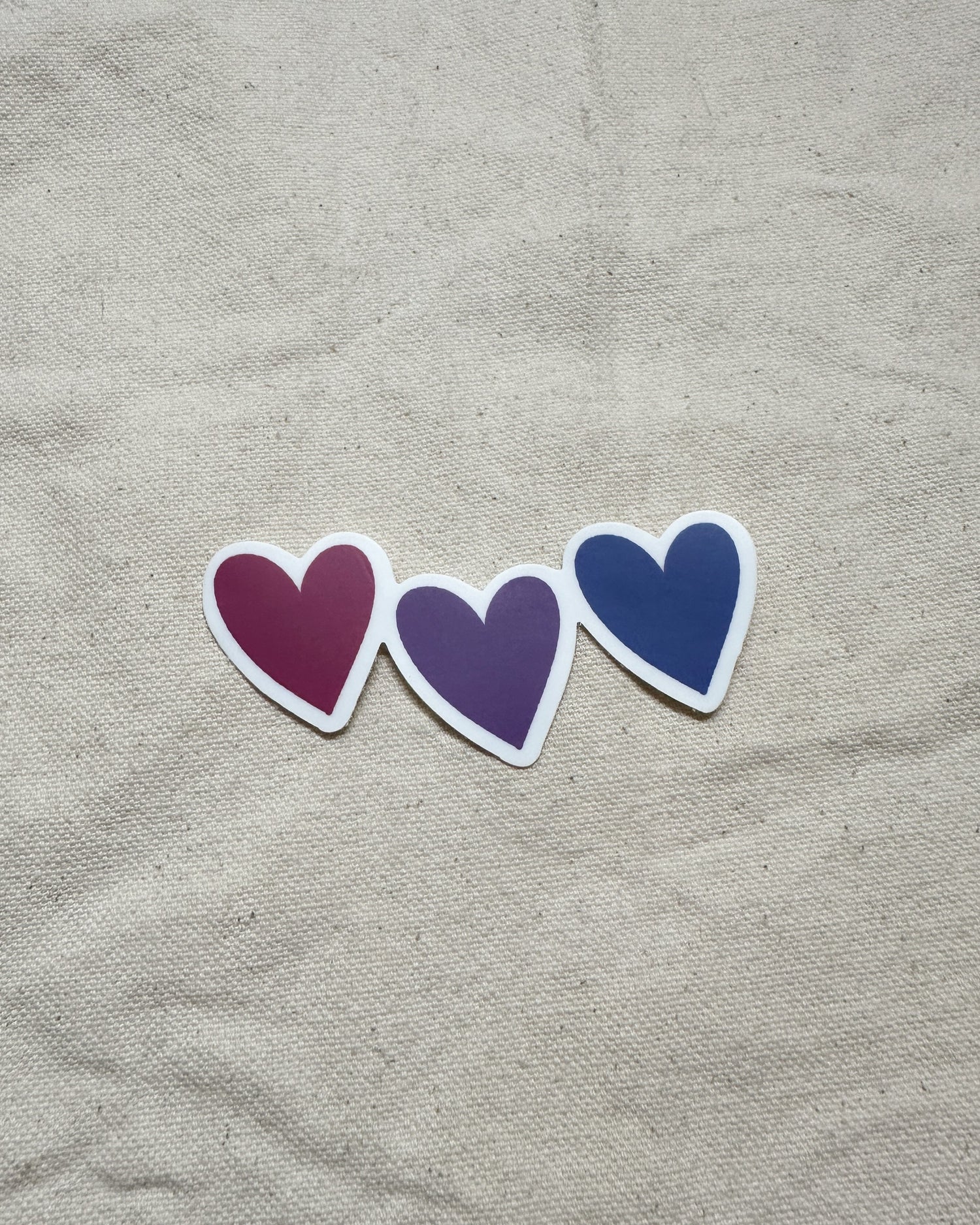 Bisexual Subtle Pride Hearts Sticker (Matte)