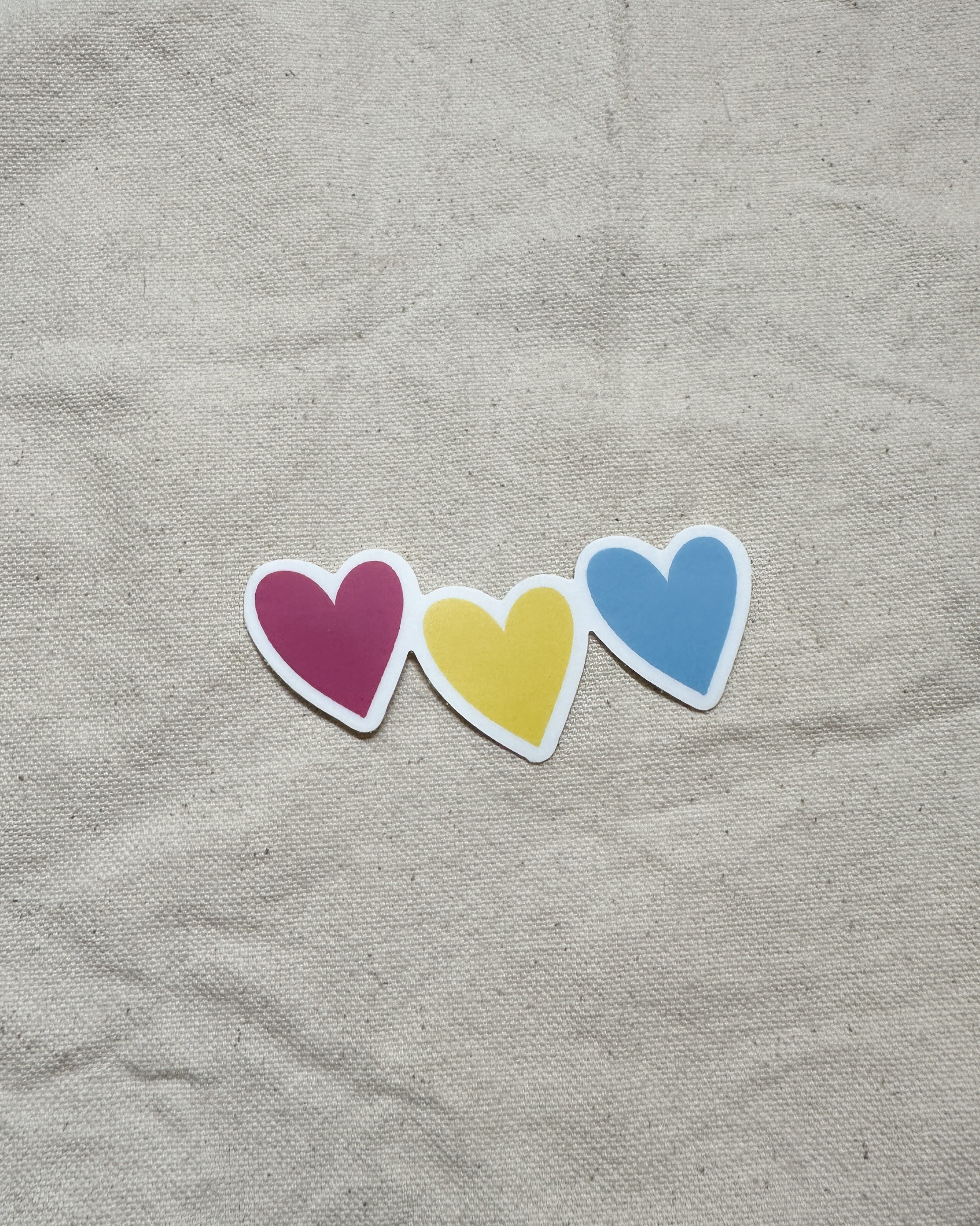 Pansexual Subtle Pride Hearts Sticker (Matte)