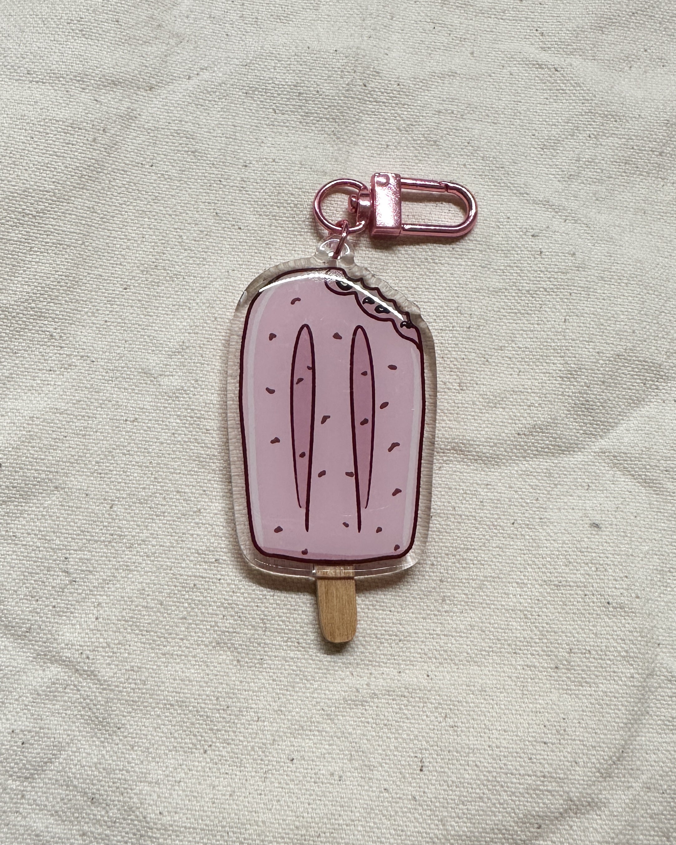 Red Bean Popsicle Acrylic Keychain