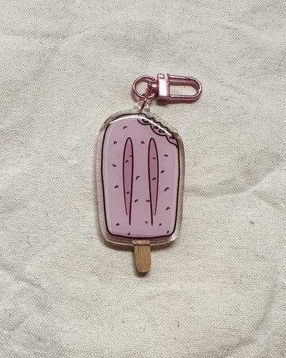 Red Bean Popsicle Acrylic Keychain