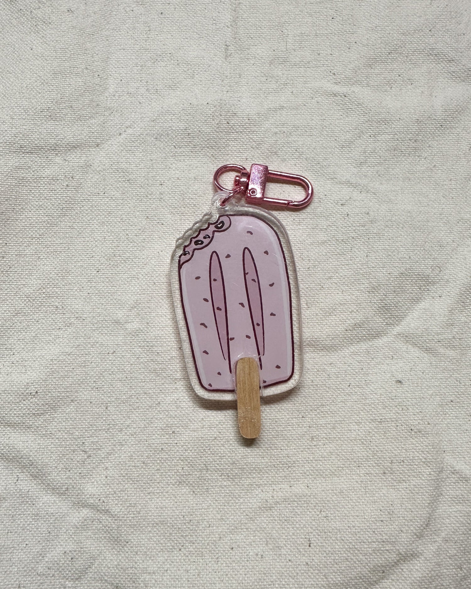 Red Bean Popsicle Acrylic Keychain