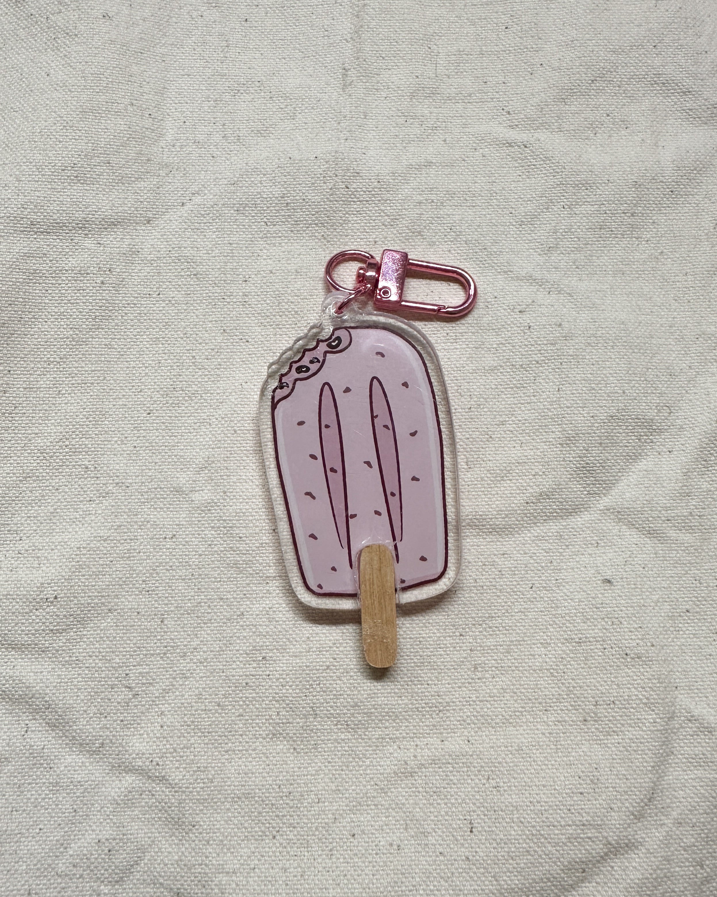 Red Bean Popsicle Acrylic Keychain