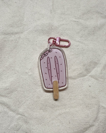 Red Bean Popsicle Acrylic Keychain