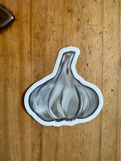 Hand Drawn Garlic Sticker - 3"