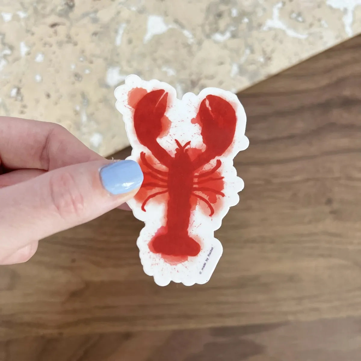 Watercolor lobster sticker