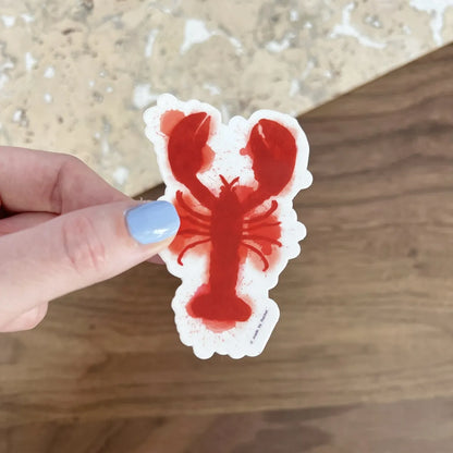 Watercolor lobster sticker