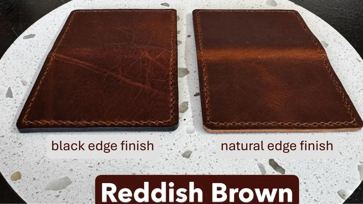 Handmade Folding Leather Card Wallet with Two Pockets Holding Six Cards or More plus Cash