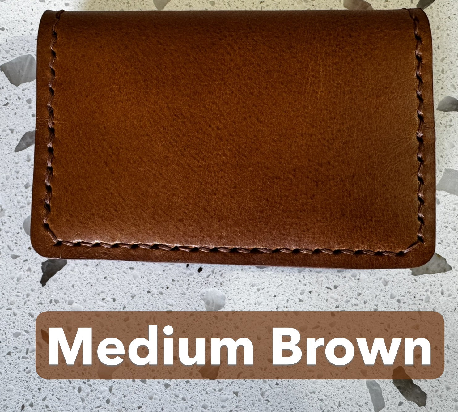 Folding Leather Card Wallet with Two Pockets Holding Six Cards or More Plus Cash