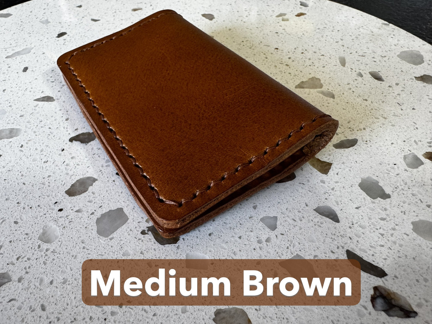 Folding Leather Card Wallet with Two Pockets Holding Six Cards or More Plus Cash