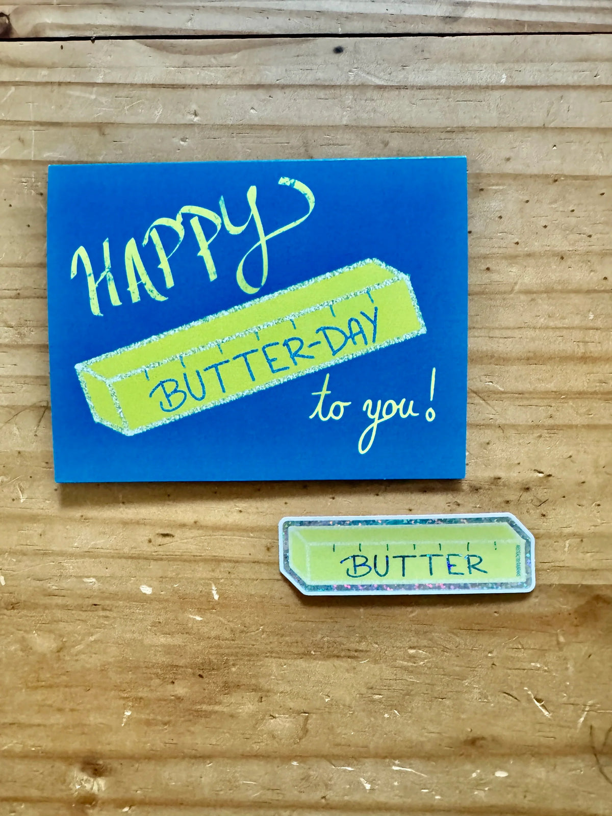 Glittery Butter Sticker