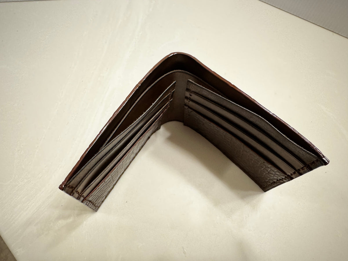 Alligator Bifold Wallet with Cowhide Lining