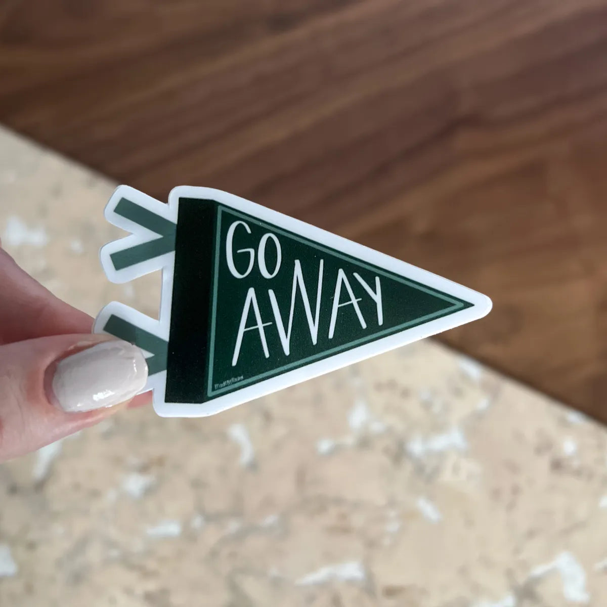 Go Away pennant sticker