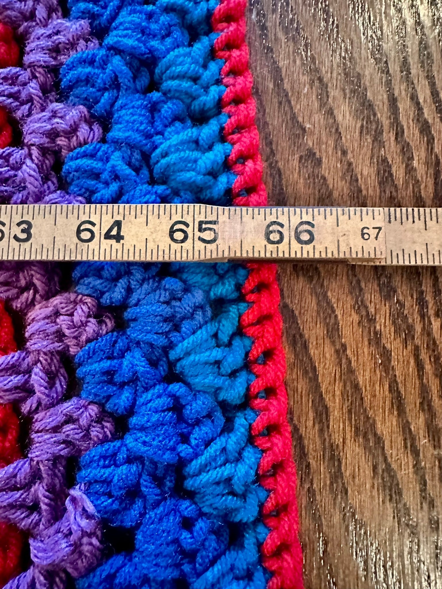 46x66 Handmade Lightweight Crocheted Afghan | Old World Dutch Traditional Handiwork - Big Rainbow Granny Squares | Free Shipping!