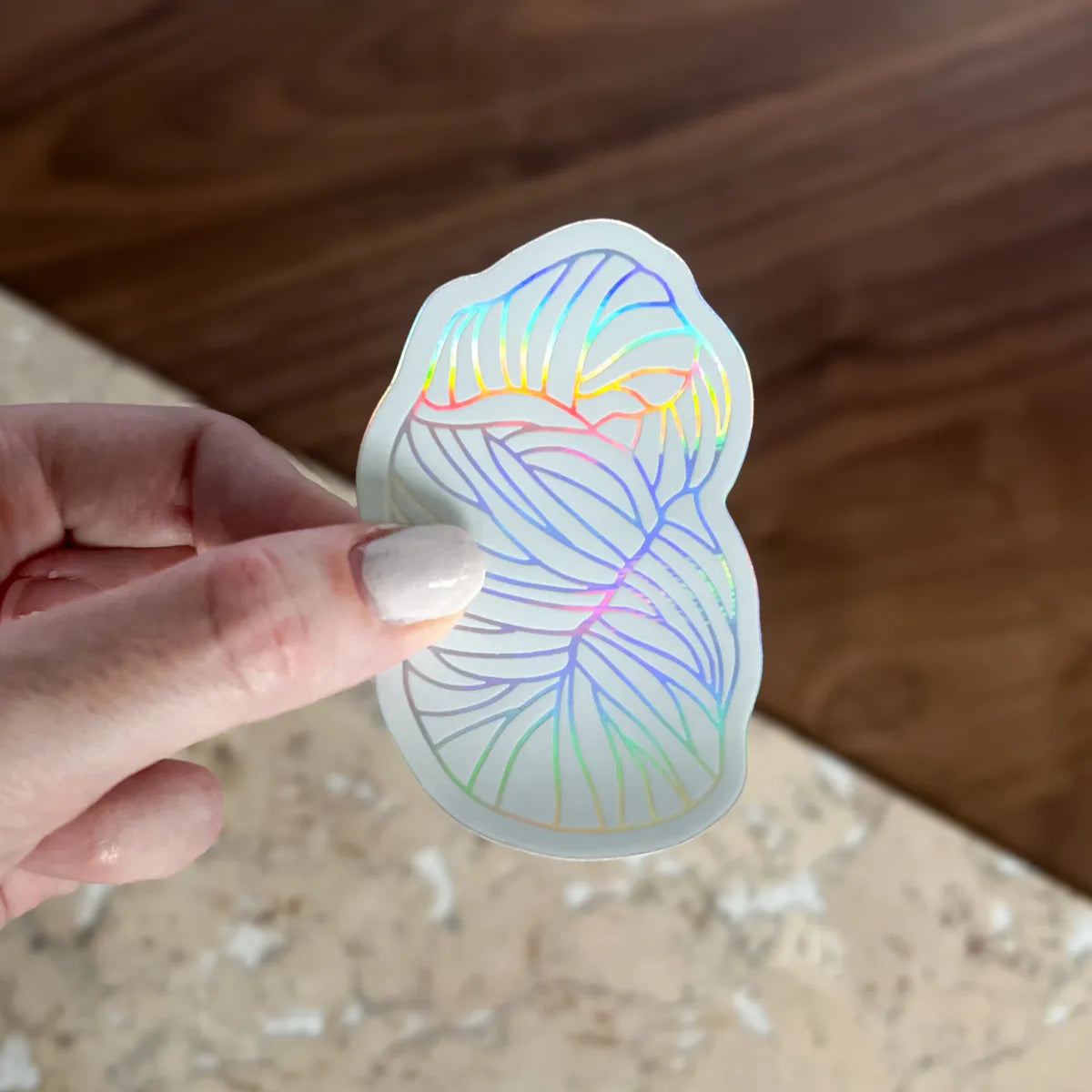 Holographic super bulky yarn skein sticker