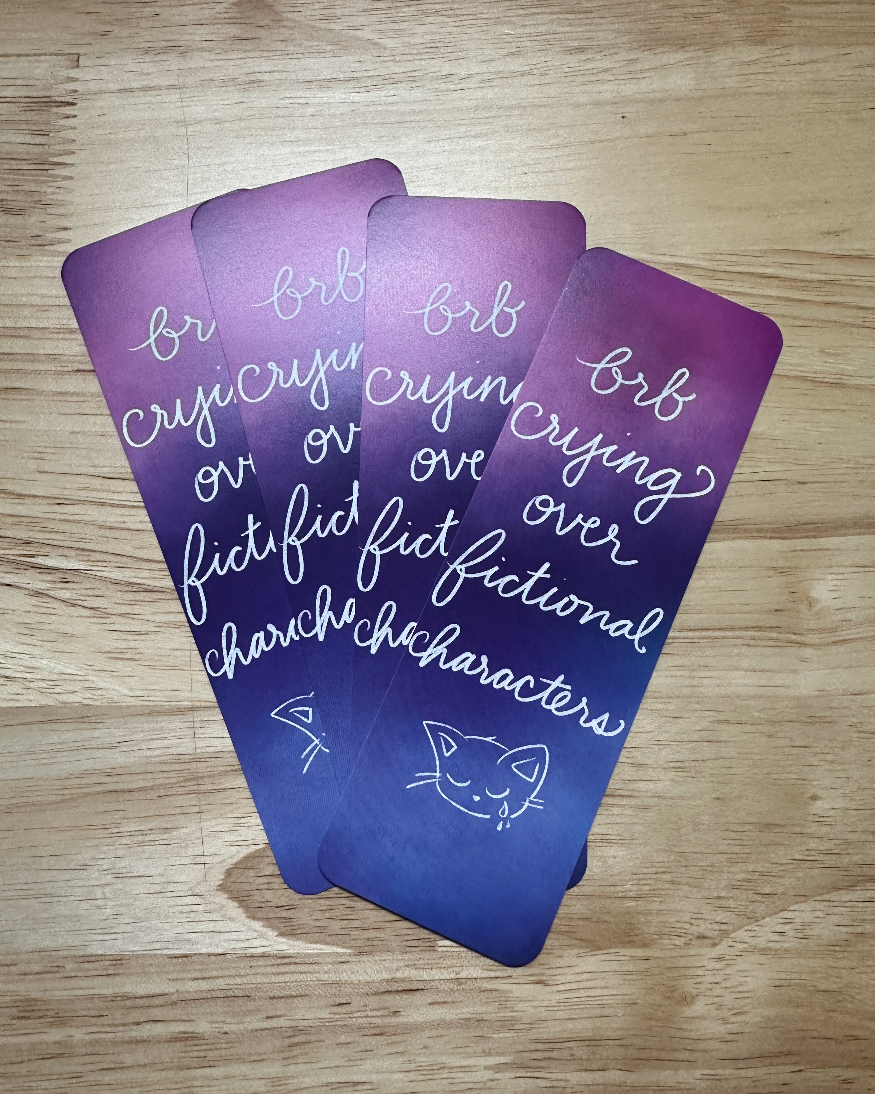 BRB Crying Over Fictional Characters Bookmark