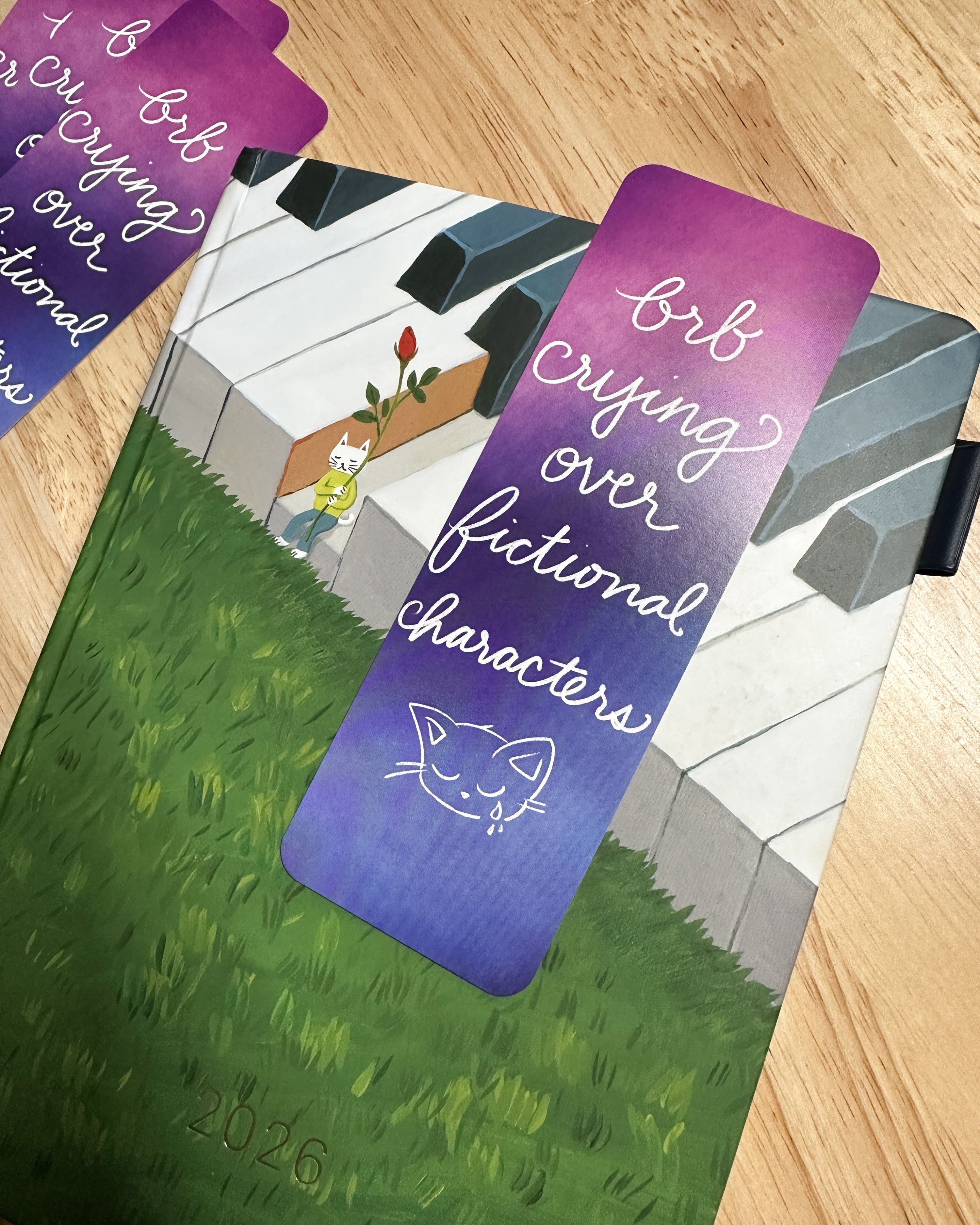 BRB Crying Over Fictional Characters Bookmark
