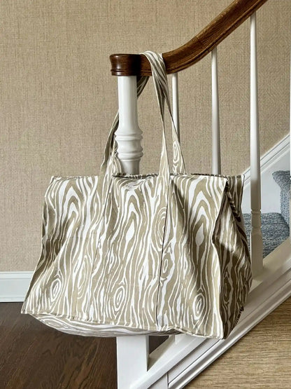 Sand Faux Bois Weekender Tote