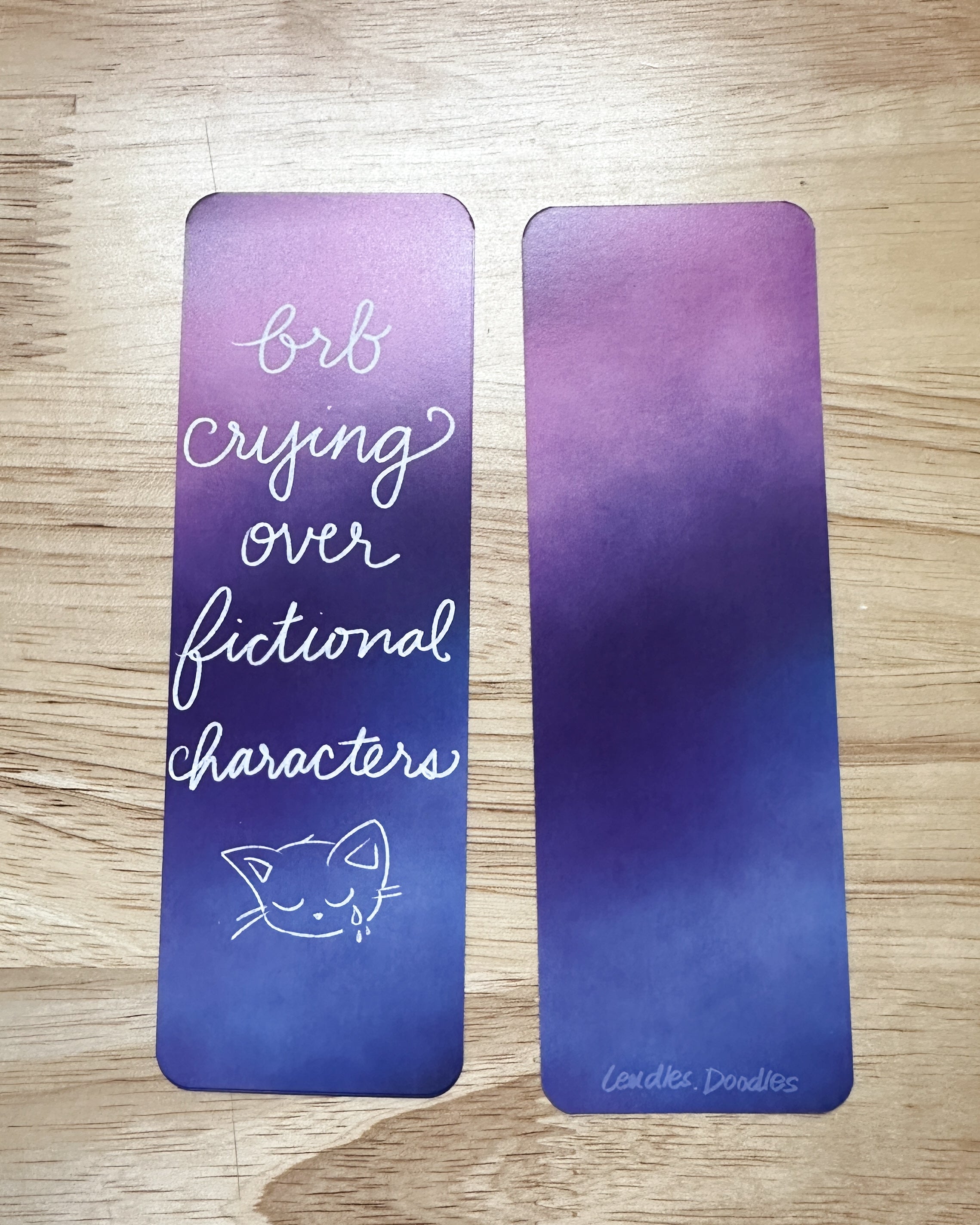 BRB Crying Over Fictional Characters Bookmark