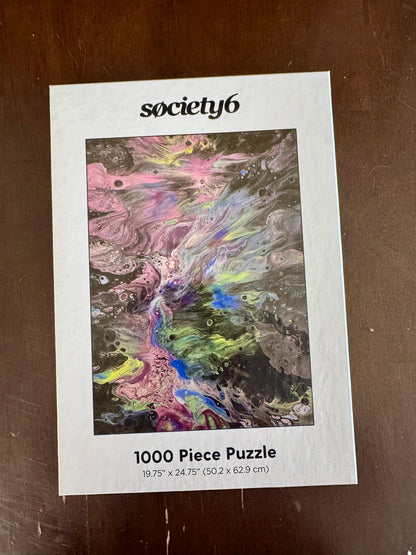 Purple, Blue and Green Abstract Peacock 1000 Piece Puzzle