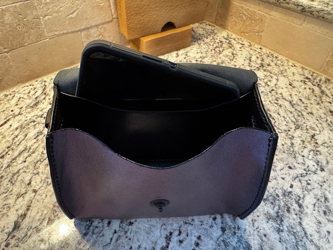 The Berry Purse in Tahitian Black Pearl with Loxx Closure, Internal and External Pockets