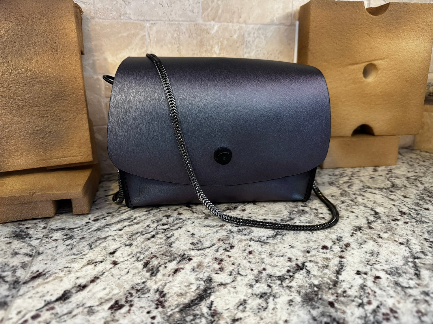 The Berry Purse in Tahitian Black Pearl with Loxx Closure, Internal and External Pockets