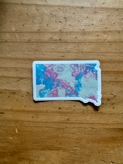 South Dakota State Trans Pride and Rainbow State Vinyl Sticker