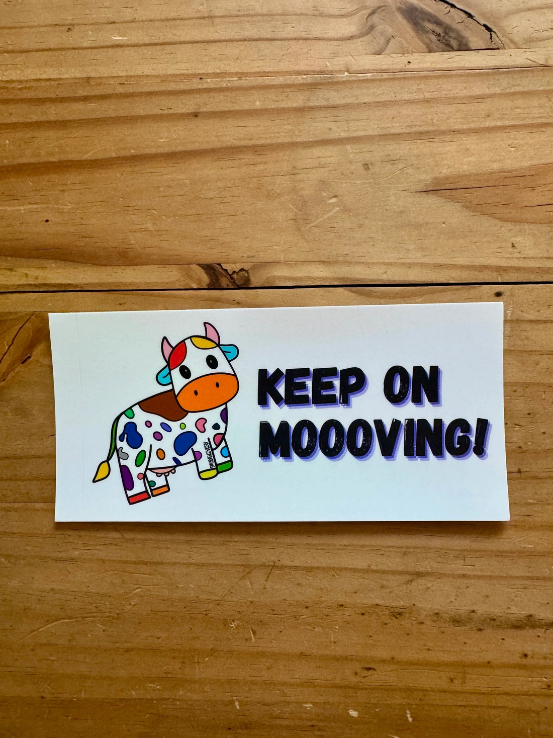Rainbow Cow Bumper Sticker