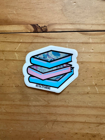 Rainbow and Trans Stacks of Books Sticker