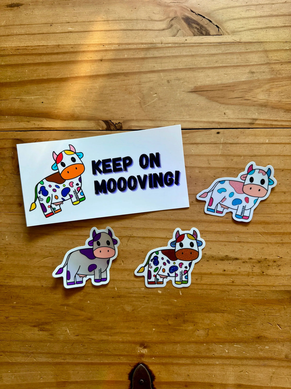 Rainbow Cow Bumper Sticker