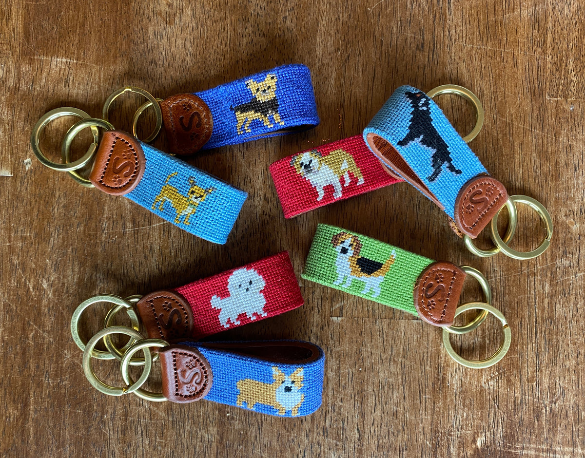 Sabyloo Needlepoint Dog Keyrings