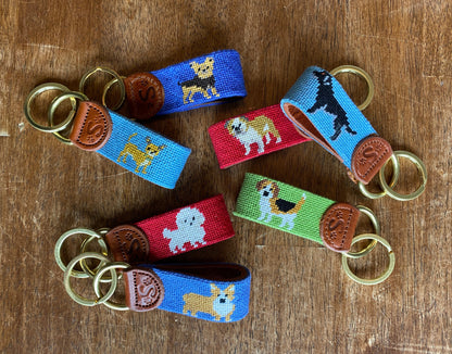 Sabyloo Needlepoint Dog Keyrings