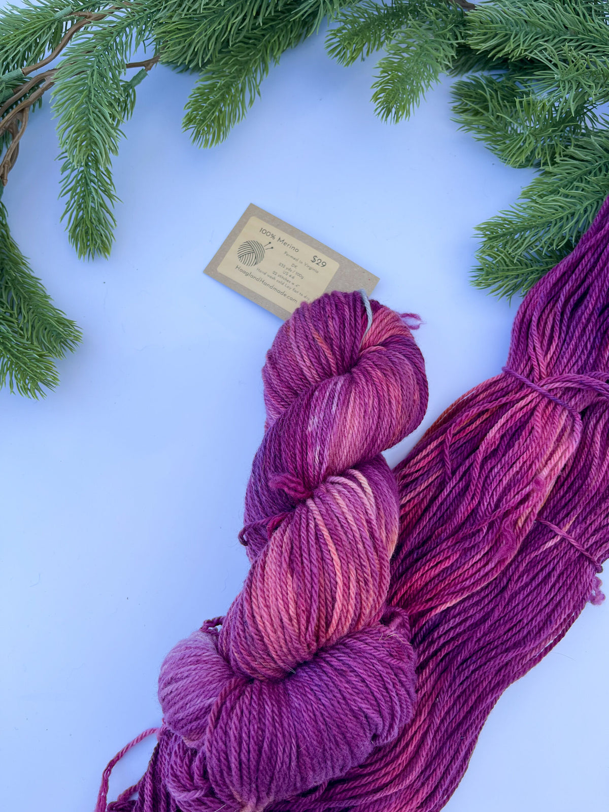 Hand dyed merino, DK weight yarn