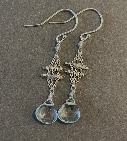 Blue Topaz Weave Earrings