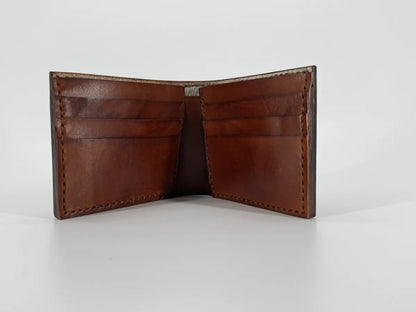 Hand Tooled Leather Bifold Wallet with RFID Blocking Liner