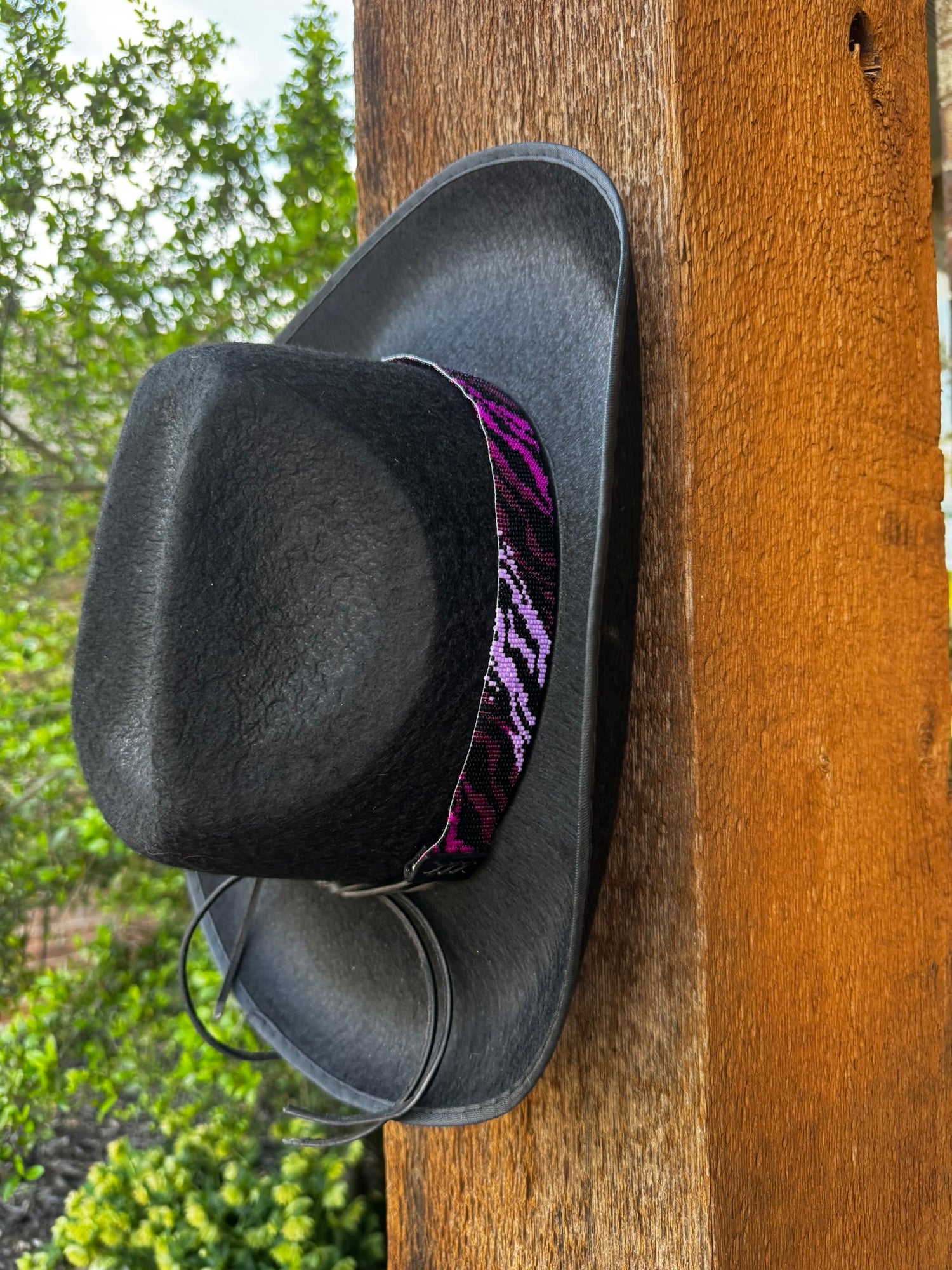 Pink and Purple Zebra Beaded Hatband