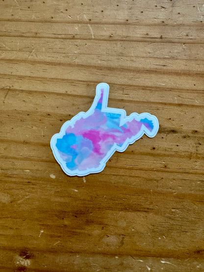West Virginia State Trans Pride and Rainbow State Vinyl Sticker